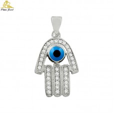 Gümüş Nazar Boncuğu Kolye Ucu